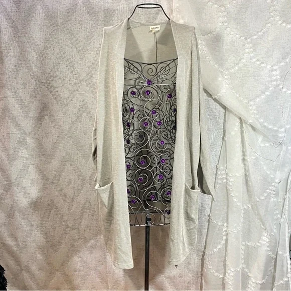 NWT Donni ribbed grey open front cardigan - one size - Picture 6 of 7